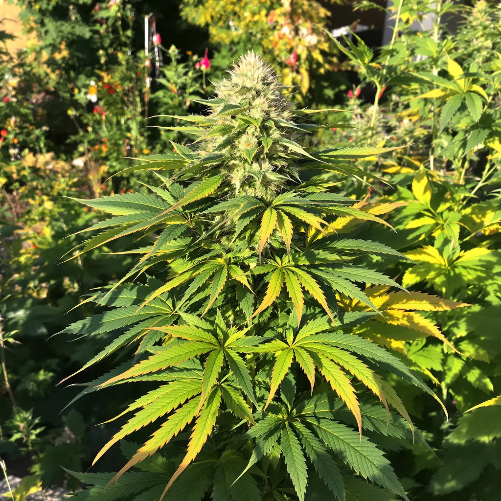 Hood Candy 76% indica / 24% sativa flower with visible trichomes