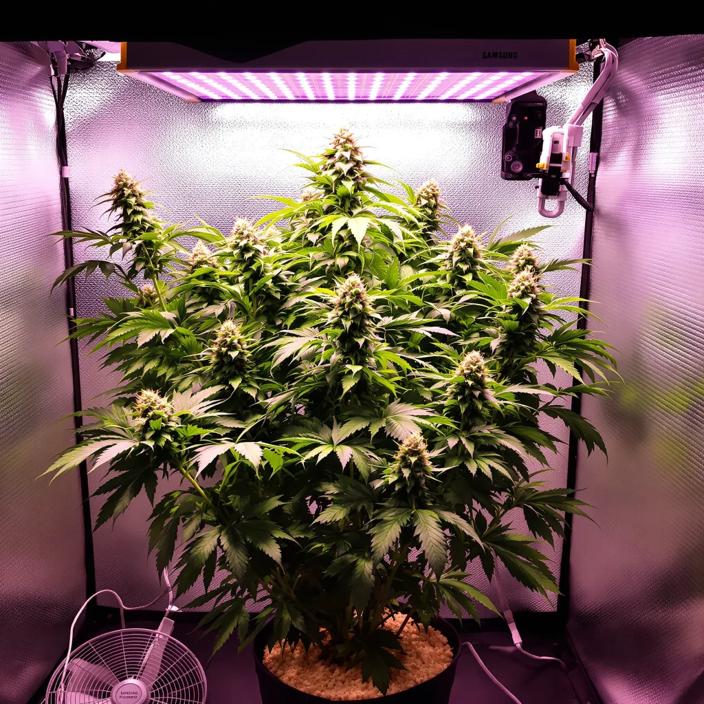 Ice Cream Cake 70% indica / 30% sativa flower with visible trichomes