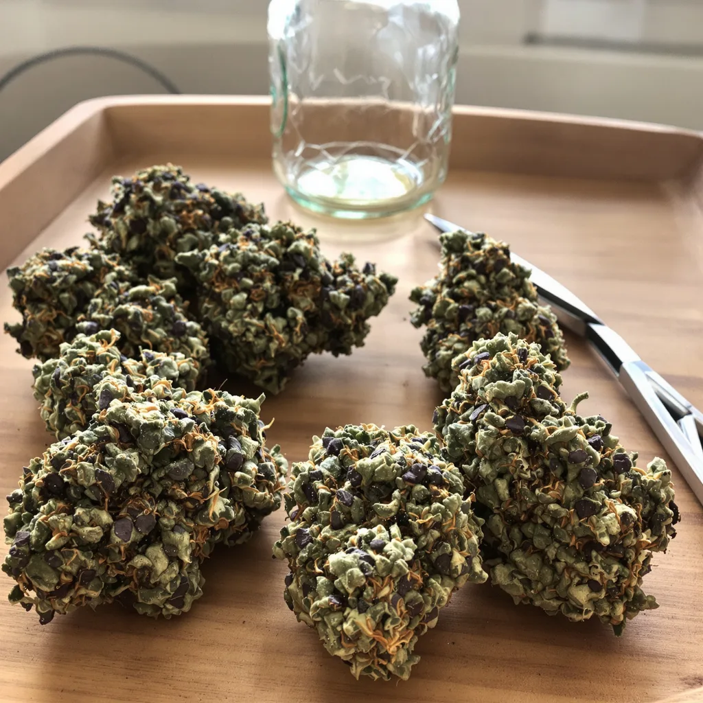 Ice 87% indica / 13% sativa flower with visible trichomes