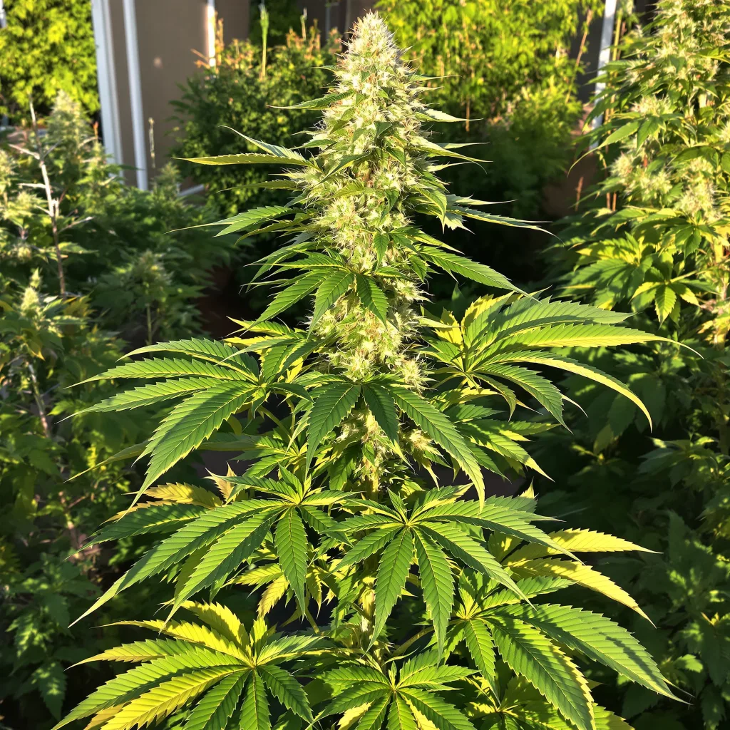 Illuminati OG 80% indica / 20% sativa flower with visible trichomes