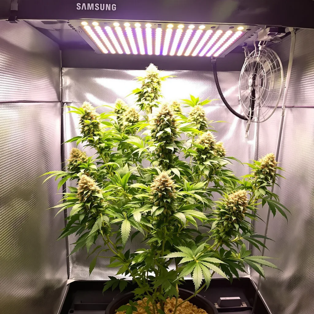 Incredible Bulk 39% indica / 61% sativa flower with visible trichomes
