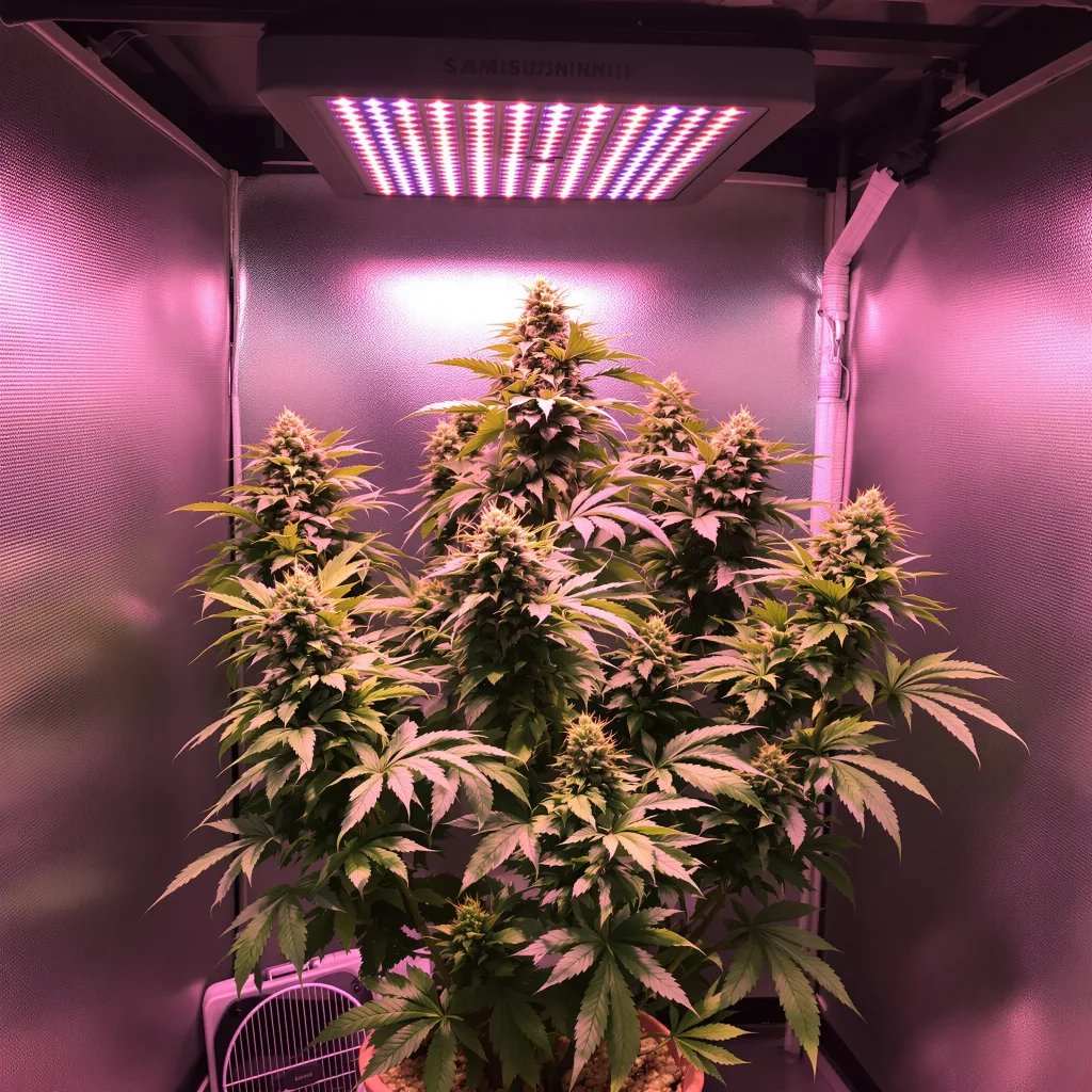 Ingrid 69% indica / 31% sativa flower with visible trichomes