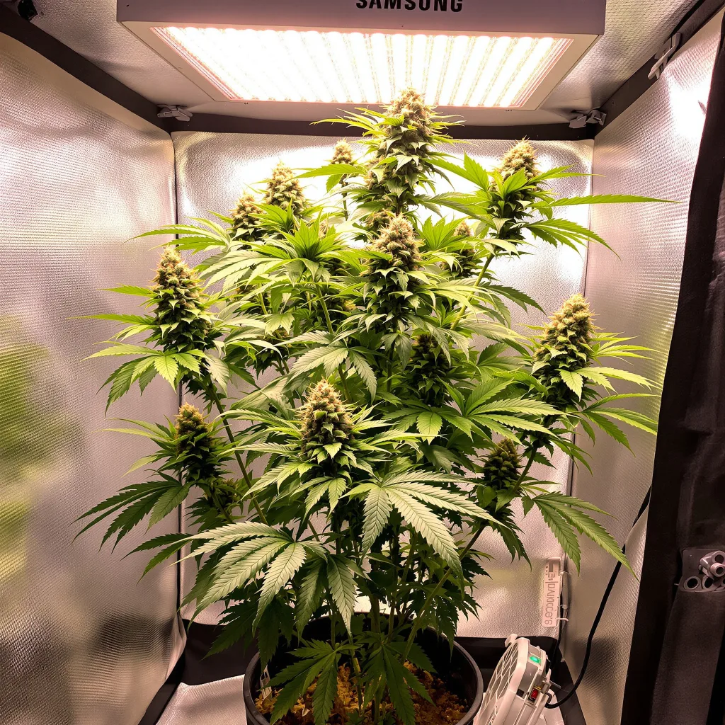 J1 40% indica / 60% sativa flower with visible trichomes