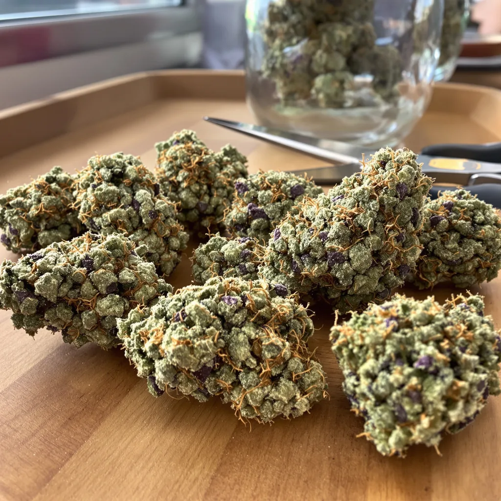 Jack Flash 60% indica / 40% sativa flower with visible trichomes