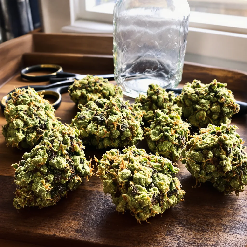 Jack Flash 60% indica / 40% sativa flower with visible trichomes