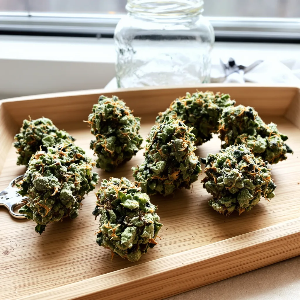 Jack Herer 45% indica / 55% sativa flower with visible trichomes
