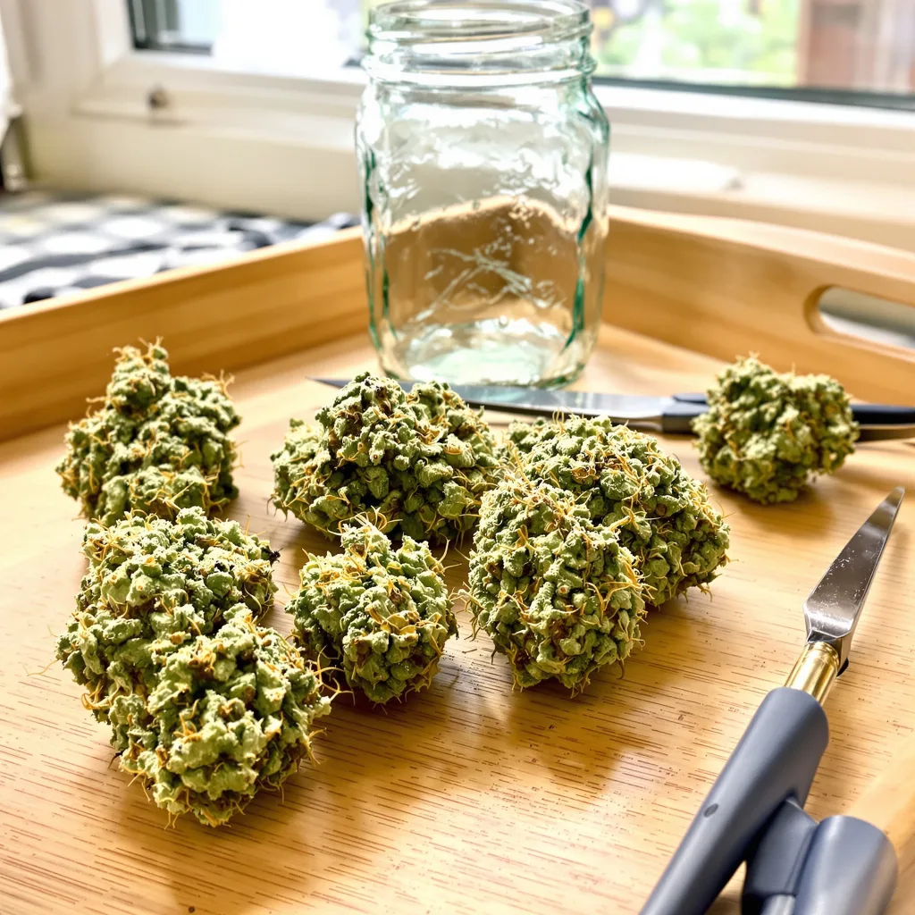 Jack the Ripper 25% indica / 75% sativa flower with visible trichomes