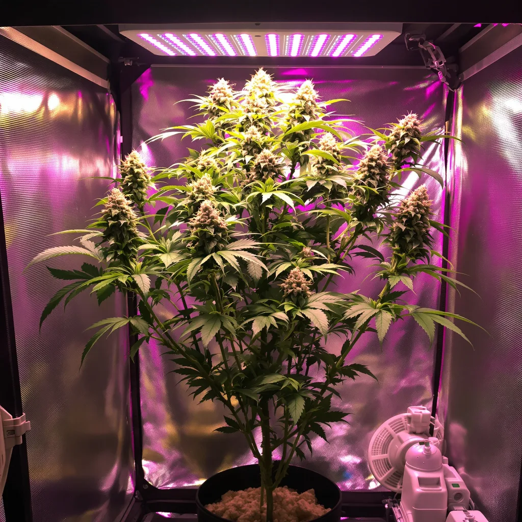 Jacked-Up 50% indica / 50% sativa flower with visible trichomes