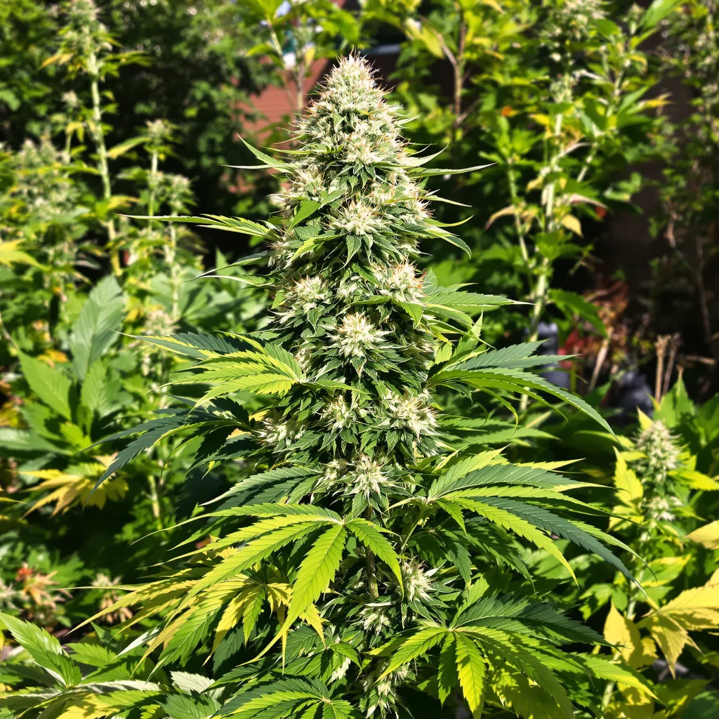 Jacked-Up 50% indica / 50% sativa flower with visible trichomes