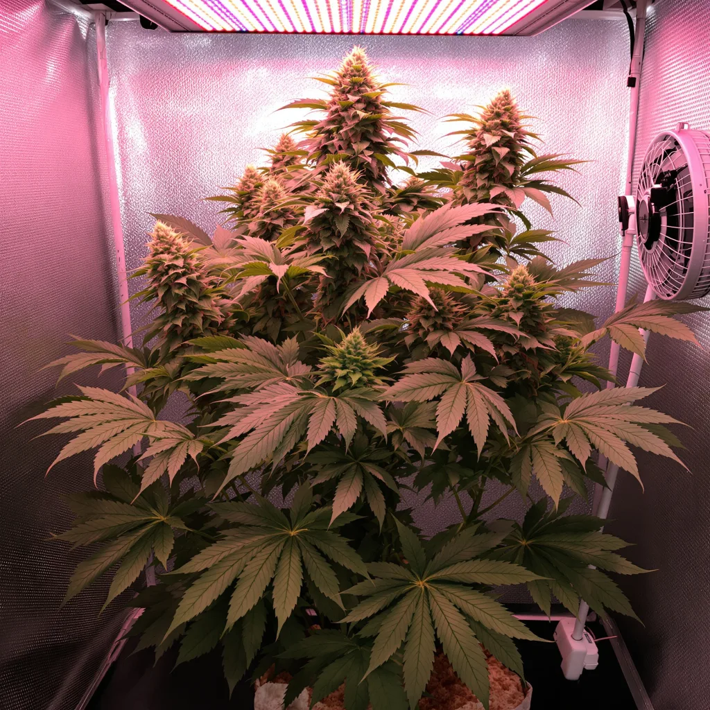 Jager 70% indica / 20% sativa flower with visible trichomes