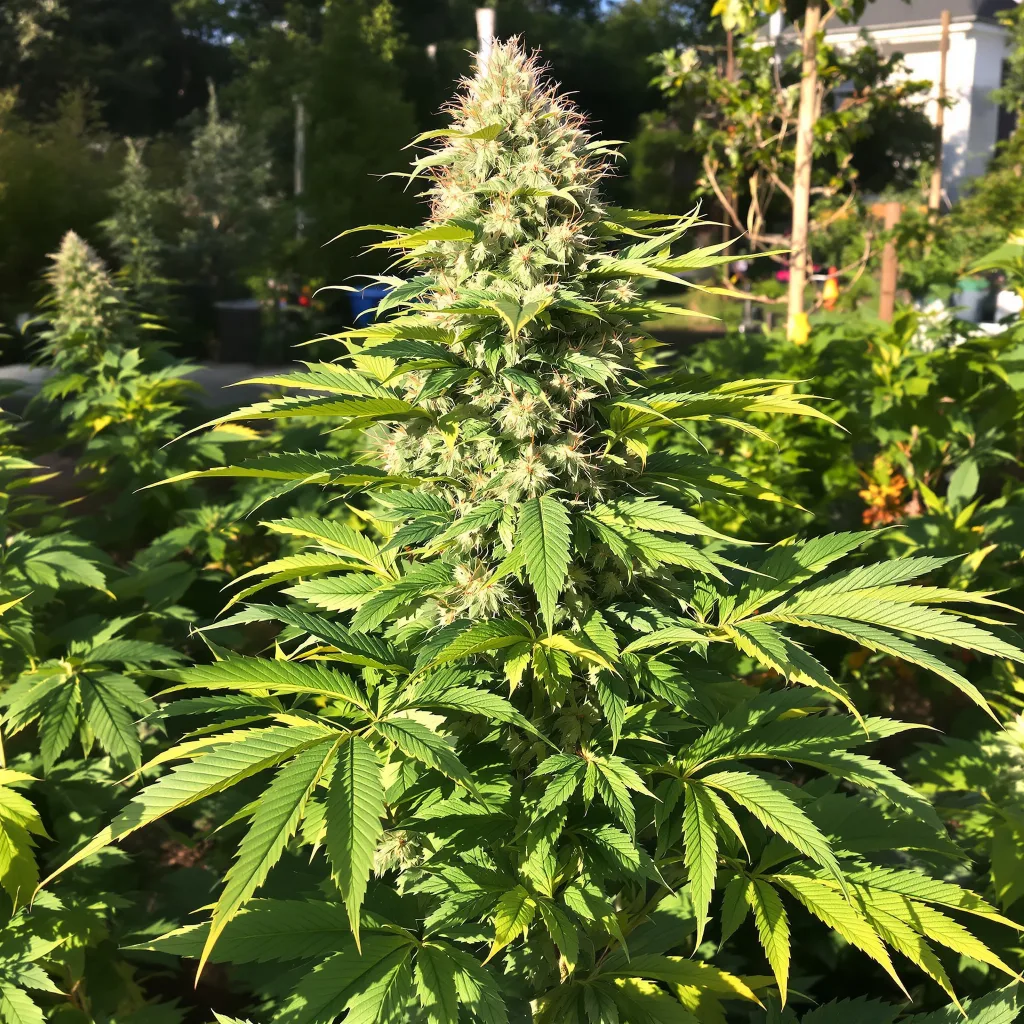 Jager 70% indica / 20% sativa flower with visible trichomes