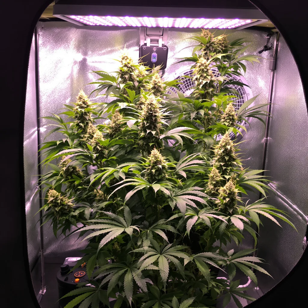 Jager 70% indica / 20% sativa flower with visible trichomes