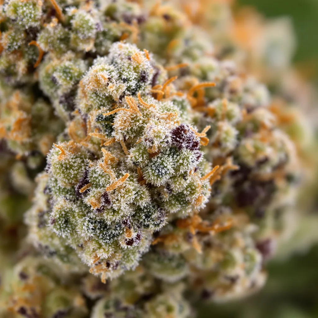 Jane Doe cannabis bud close-up showing dense forest-green nugs