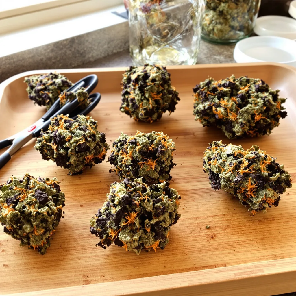 Jawa Pie 73% indica / 27% sativa flower with visible trichomes