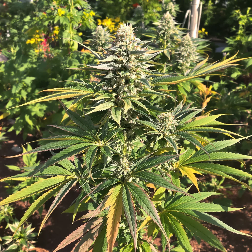 Jedi Kush 90% indica / 50% sativa flower with visible trichomes