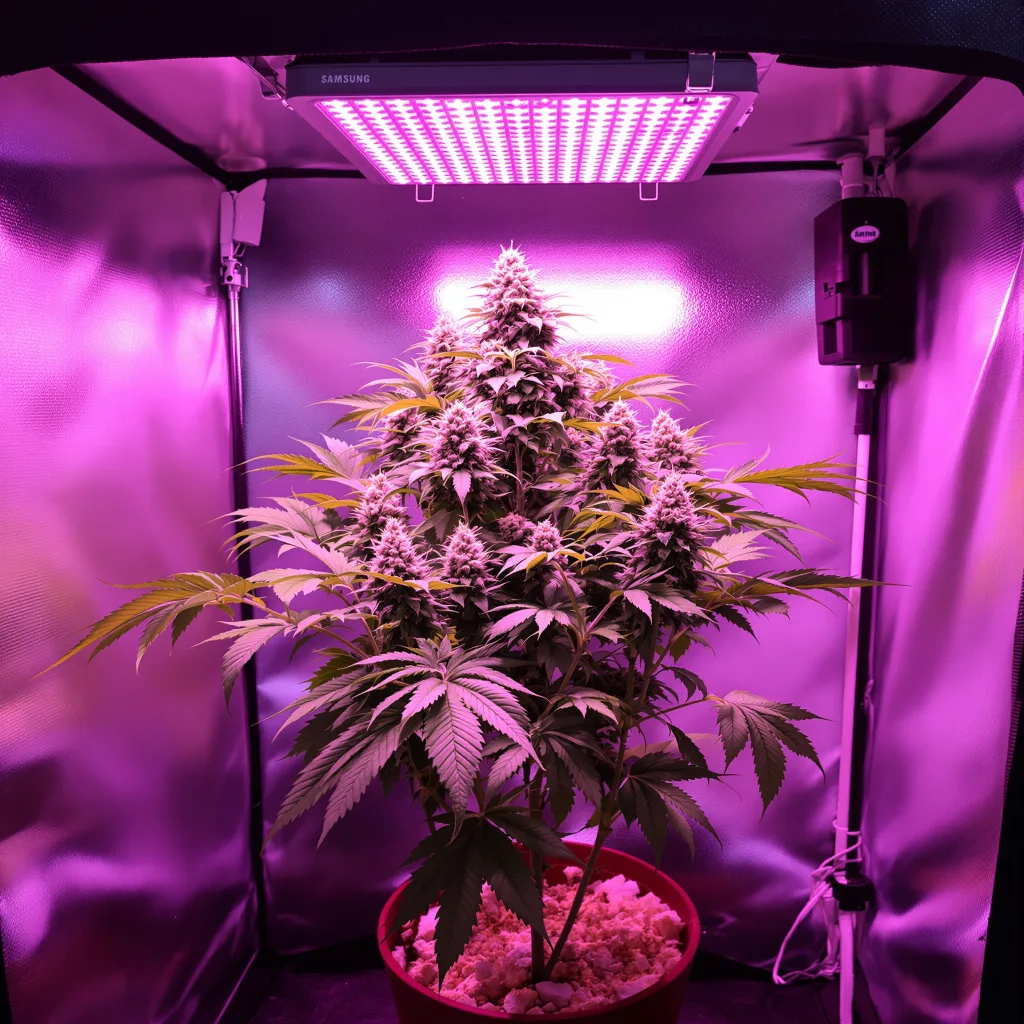 Jedi Kush 90% indica / 50% sativa flower with visible trichomes