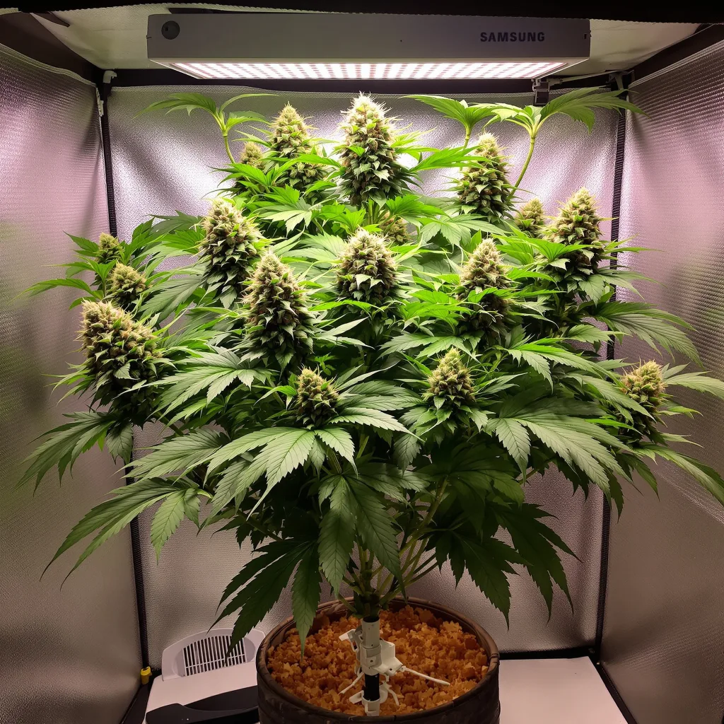Jelly Roll 72% indica / 28% sativa flower with visible trichomes