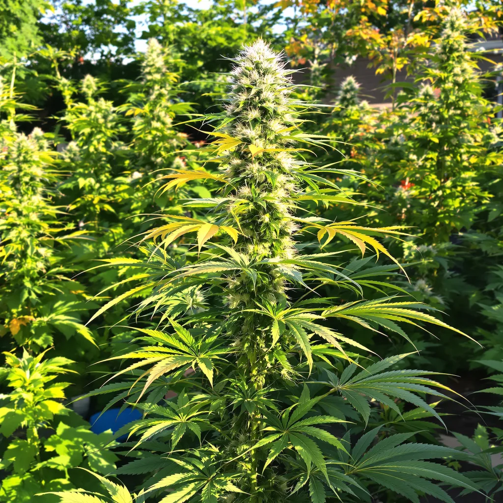 Jesus OG 30% indica / 70% sativa flower with visible trichomes