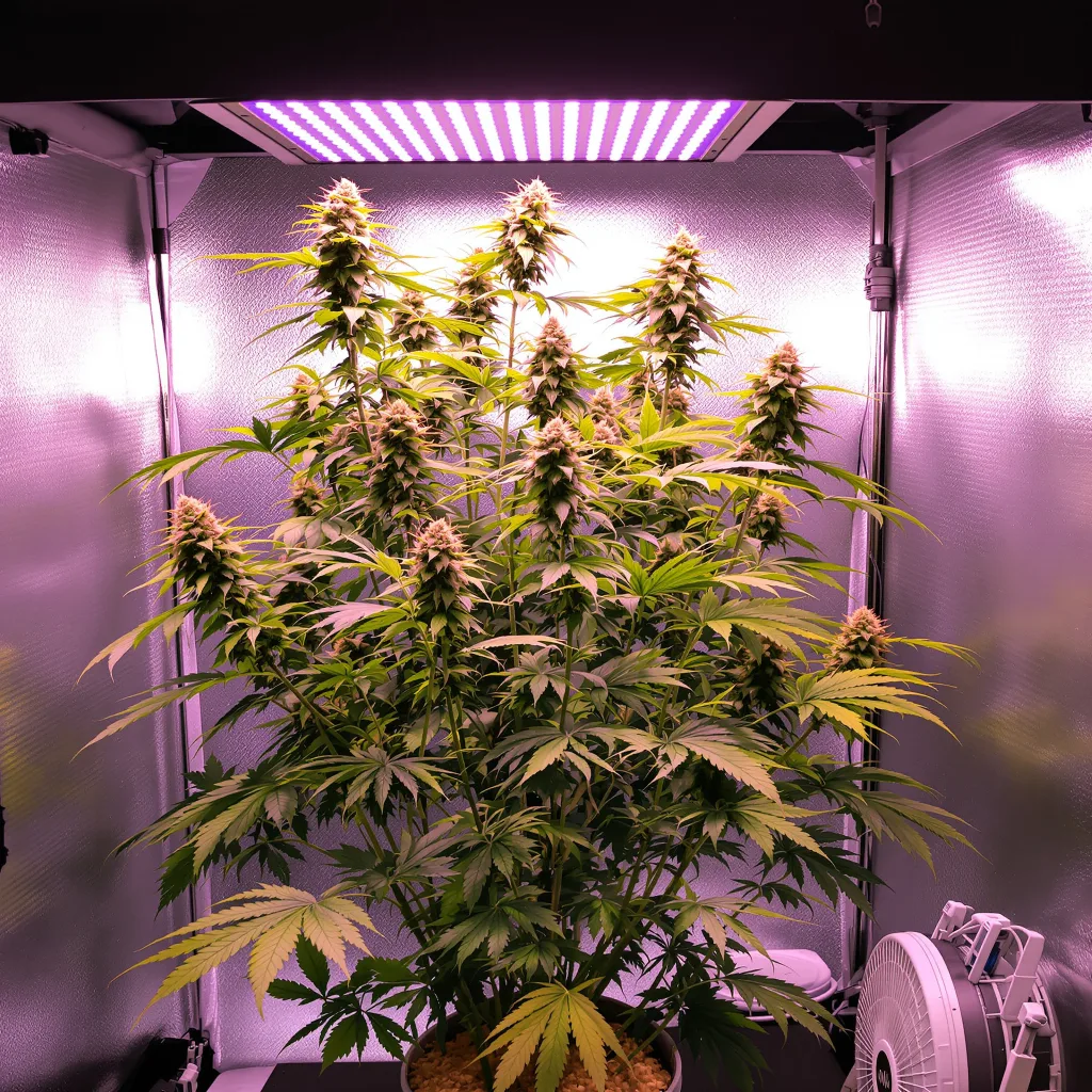 Jesus OG 30% indica / 70% sativa flower with visible trichomes