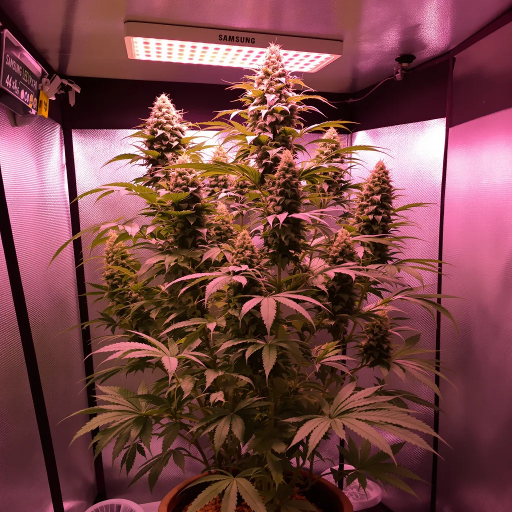 Jet Fuel 30% indica / 70% sativa flower with visible trichomes
