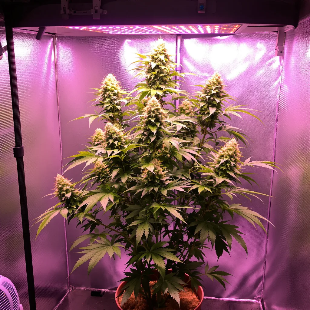 Jillybean 40% indica / 60% sativa flower with visible trichomes