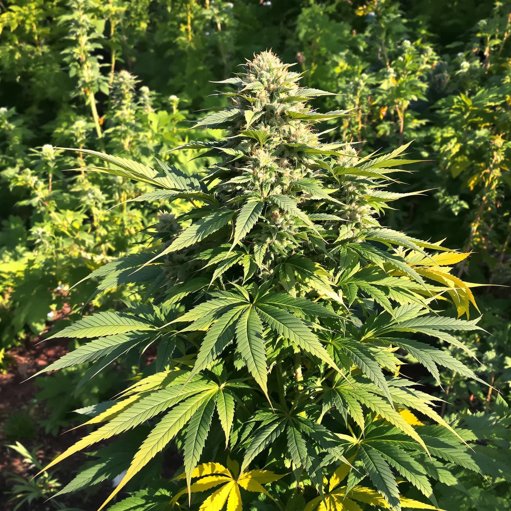 Josh D OG 76% indica / 24% sativa flower with visible trichomes