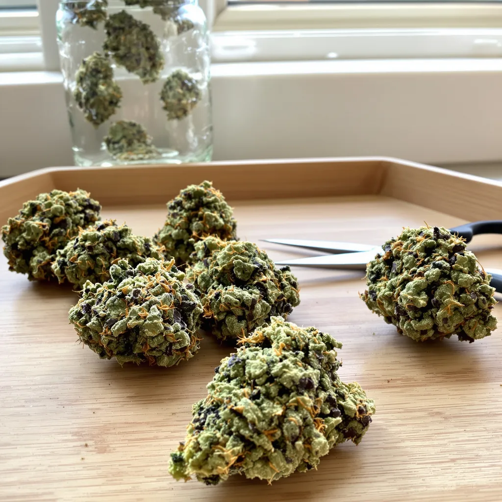 Juicy Fruit 40% indica / 60% sativa flower with visible trichomes
