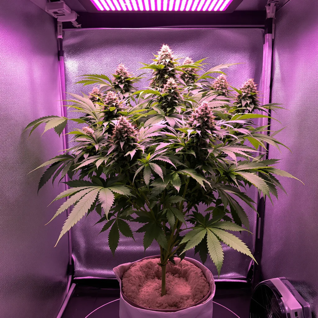 Jungle Cookie 66% indica / 34% sativa flower with visible trichomes