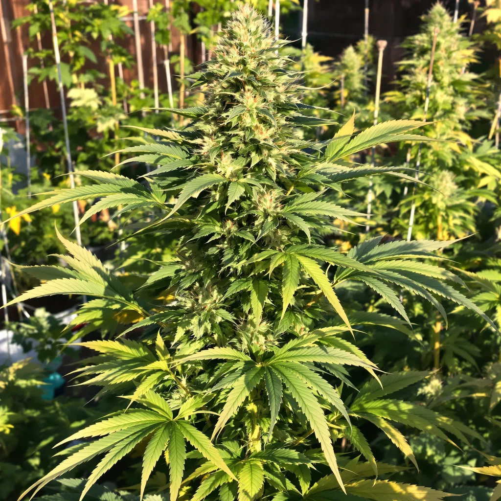 Jungle Cookie 66% indica / 34% sativa flower with visible trichomes