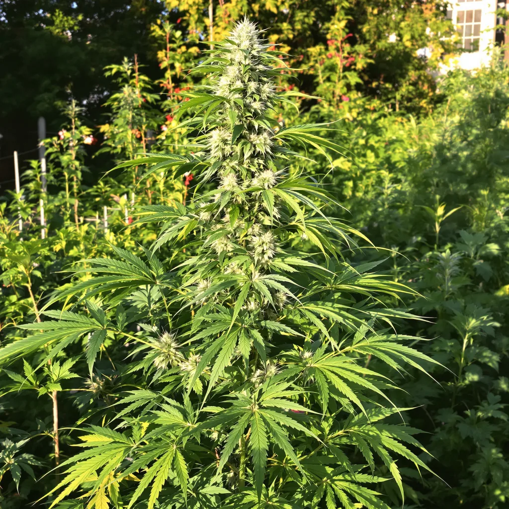 Kali Dog 17% indica / 83% sativa flower with visible trichomes