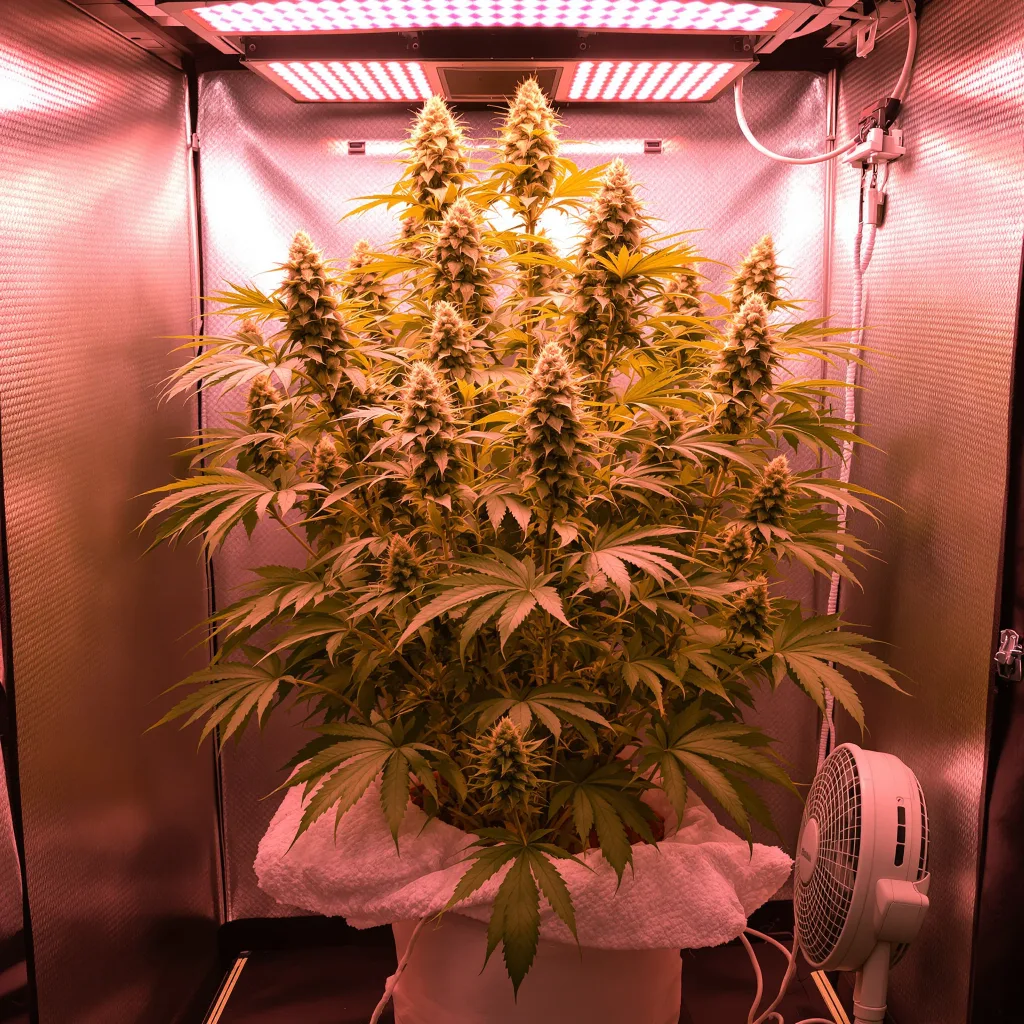 Kali Mist 18% indica / 82% sativa flower with visible trichomes