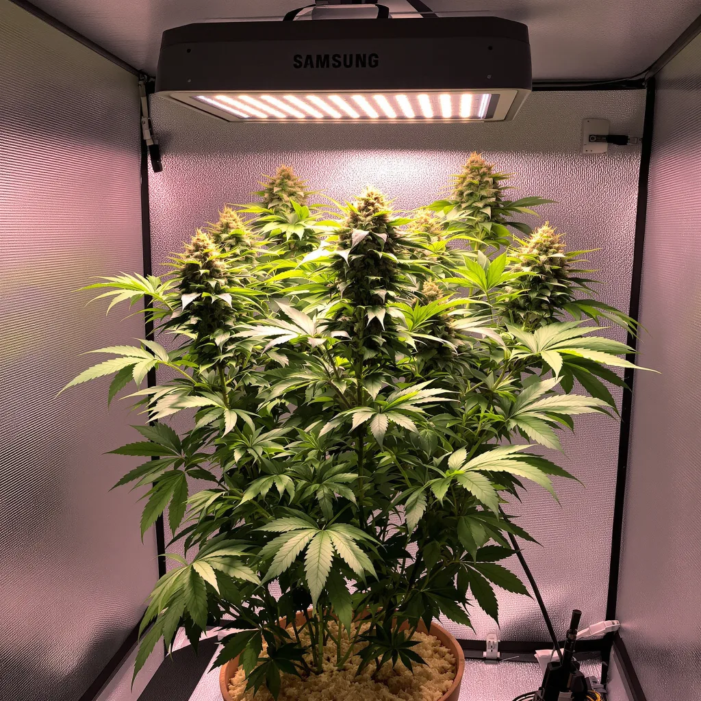 Kandahar 81% indica / 19% sativa flower with visible trichomes