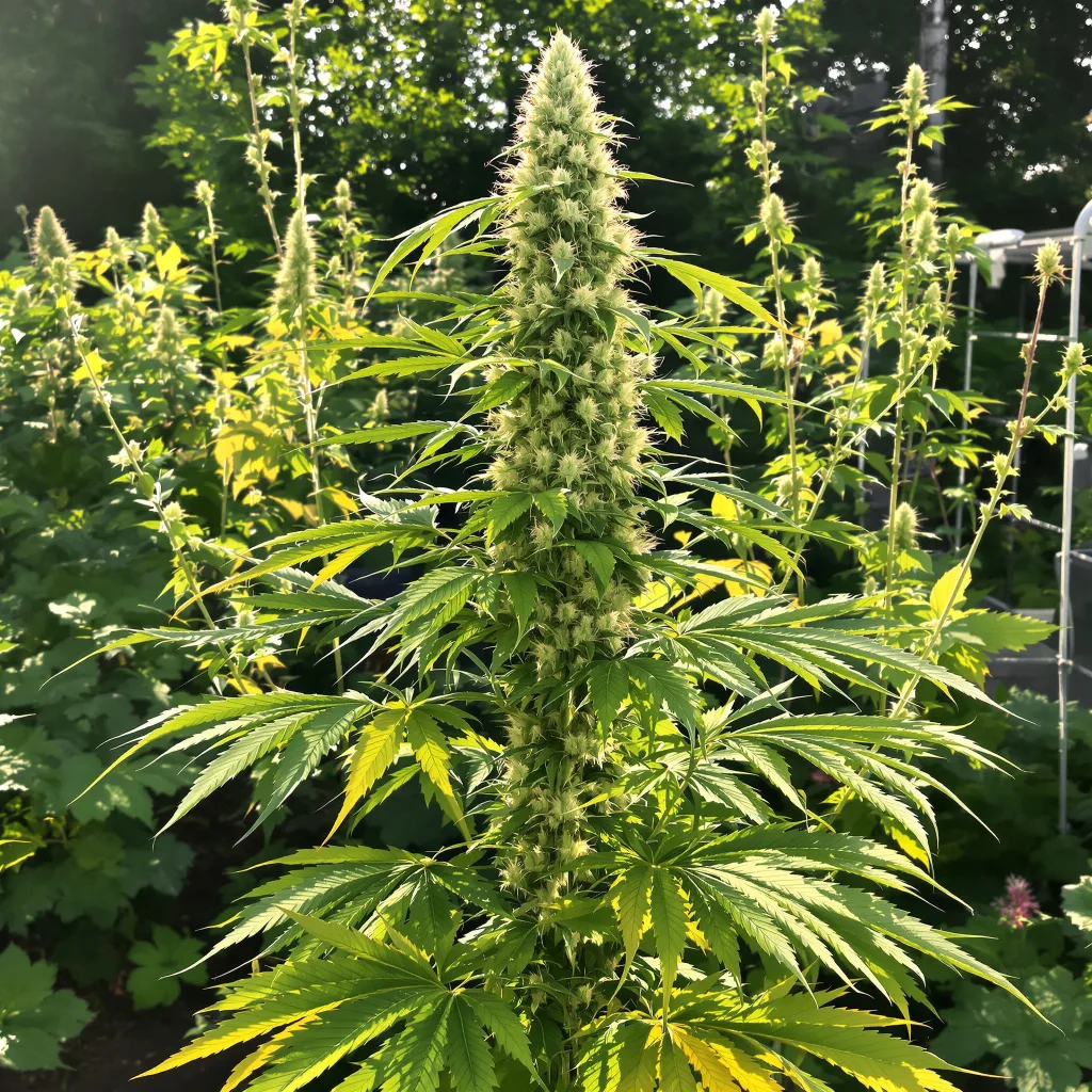 KC 33 12% indica / 88% sativa flower with visible trichomes