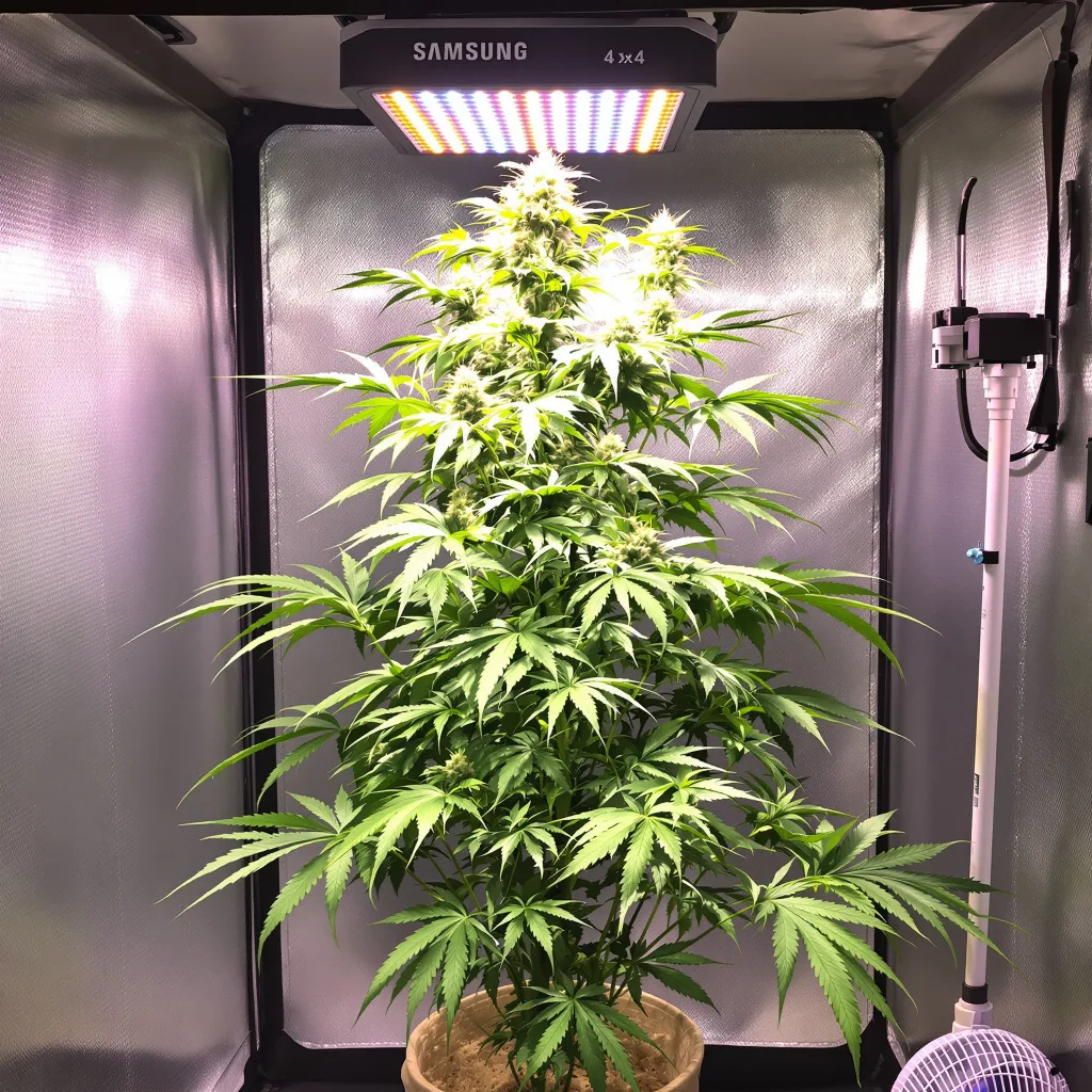 Key Lime Pie 25% indica / 75% sativa flower with visible trichomes