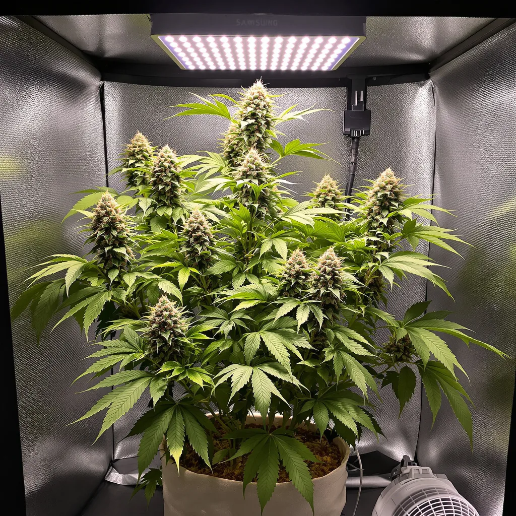 Khalifa Kush 75% indica / 25% sativa flower with visible trichomes