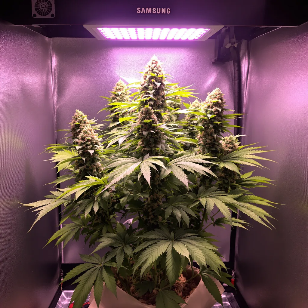 Killer Grape 86% indica / 14% sativa flower with visible trichomes