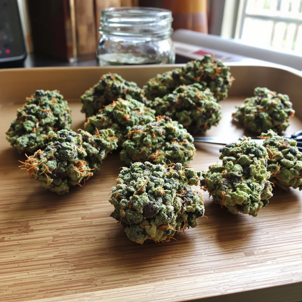 Killer Queen 40% indica / 50% sativa flower with visible trichomes
