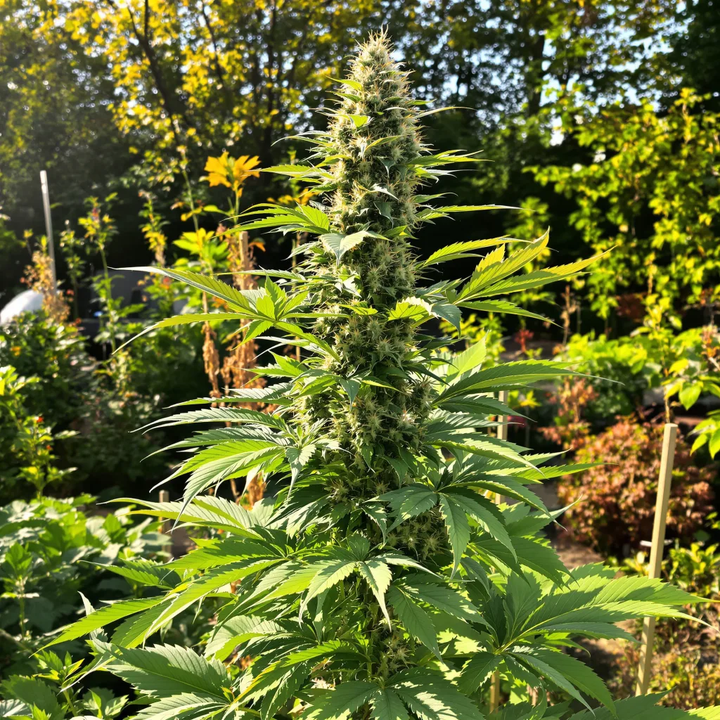 Kiss 44% indica / 56% sativa flower with visible trichomes