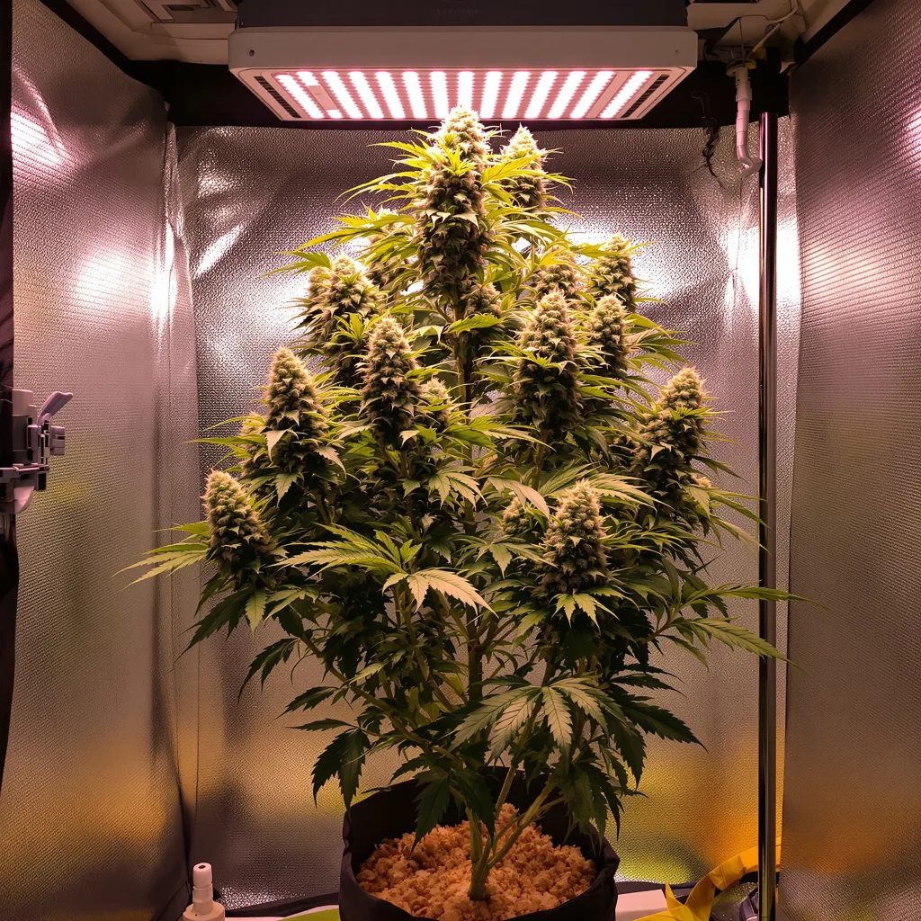 Kraken 44% indica / 56% sativa flower with visible trichomes