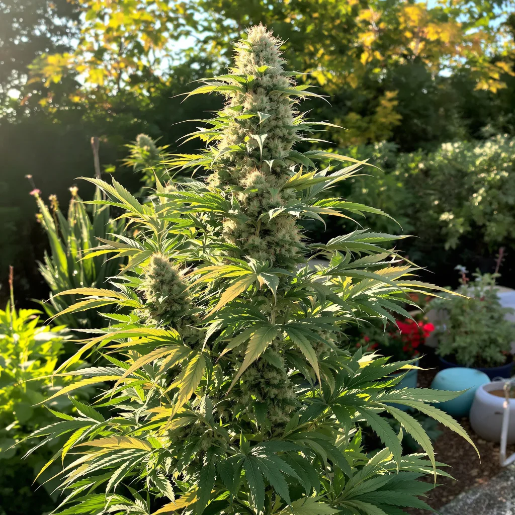 Kraken 44% indica / 56% sativa flower with visible trichomes