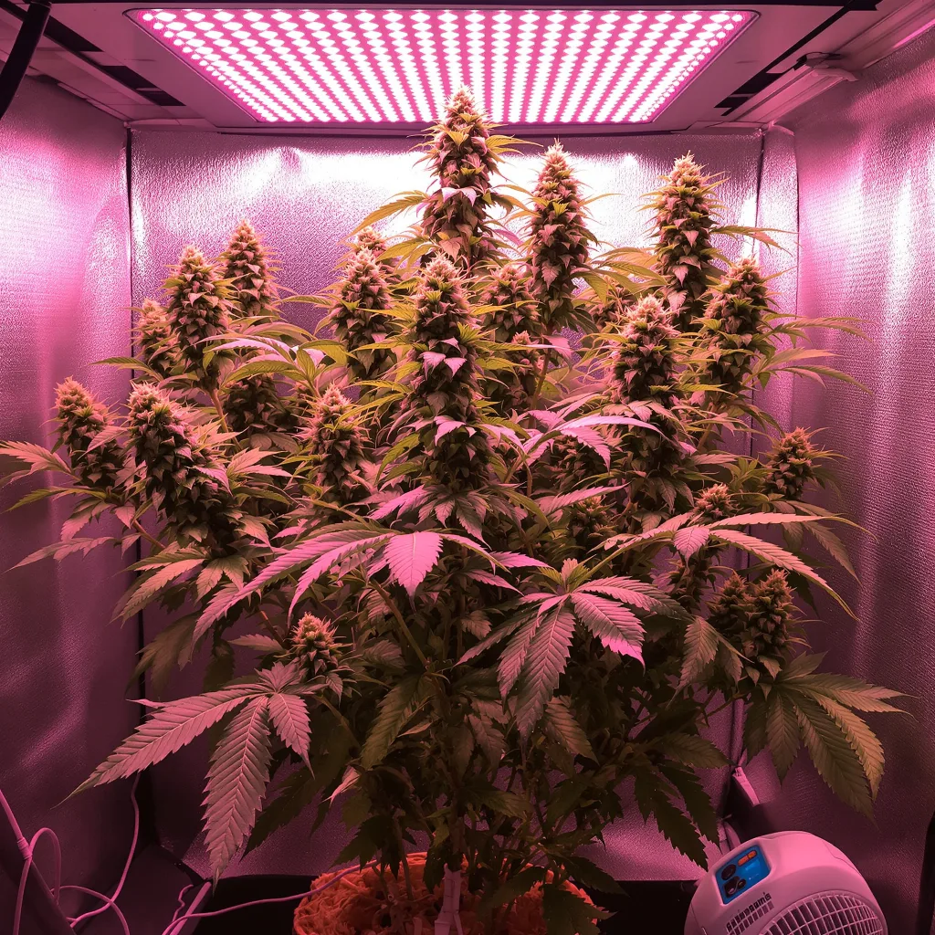 Kuchi 64% indica / 36% sativa flower with visible trichomes