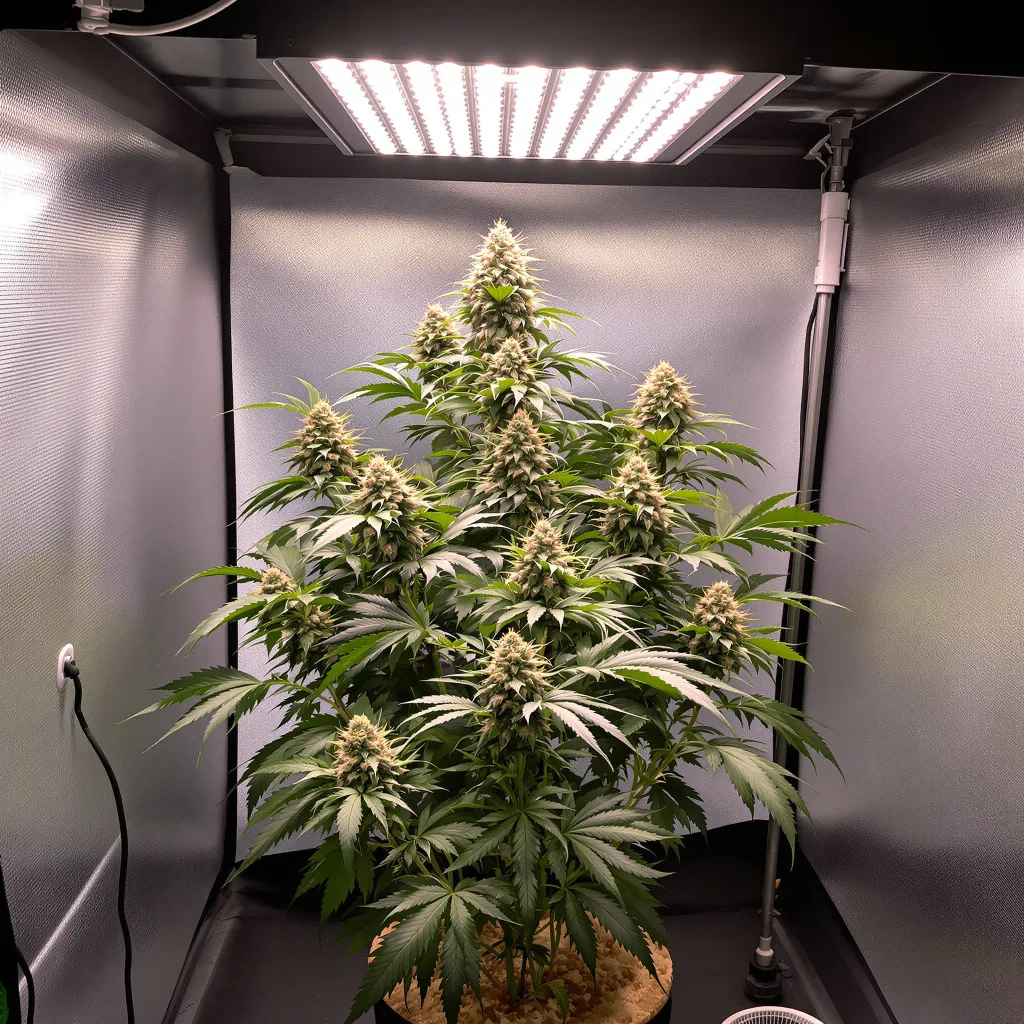 Kushberry 75% indica / 25% sativa flower with visible trichomes