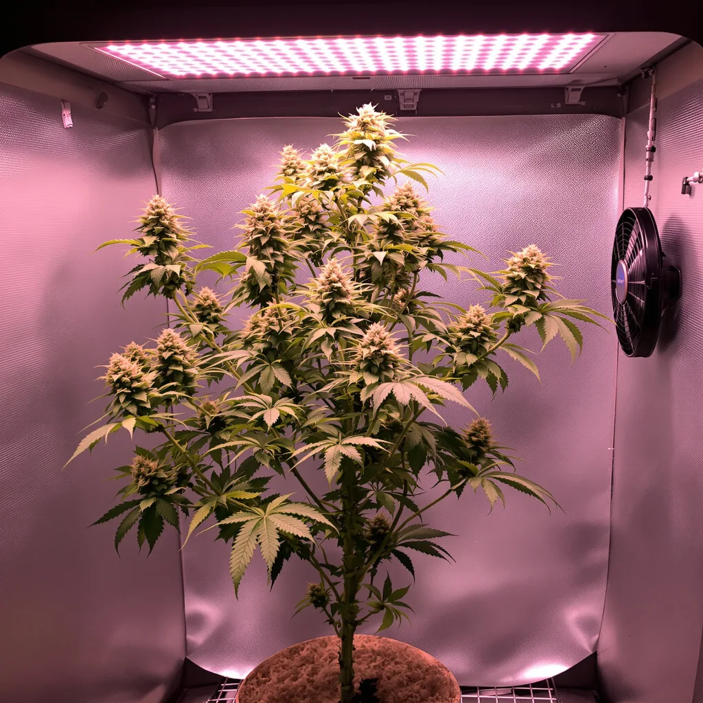 L.A. Sunshine 60% indica / 40% sativa flower with visible trichomes