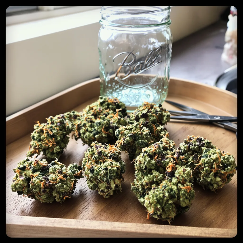 LA Jack 62% indica / 38% sativa flower with visible trichomes