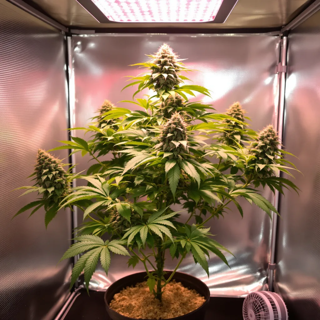 LA Ultra 72% indica / 28% sativa flower with visible trichomes
