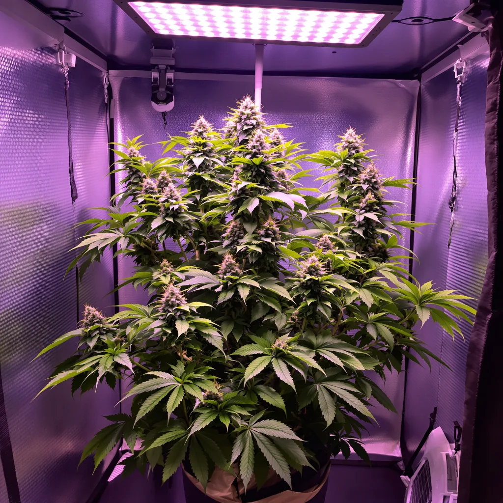 LA Ultra 72% indica / 28% sativa flower with visible trichomes