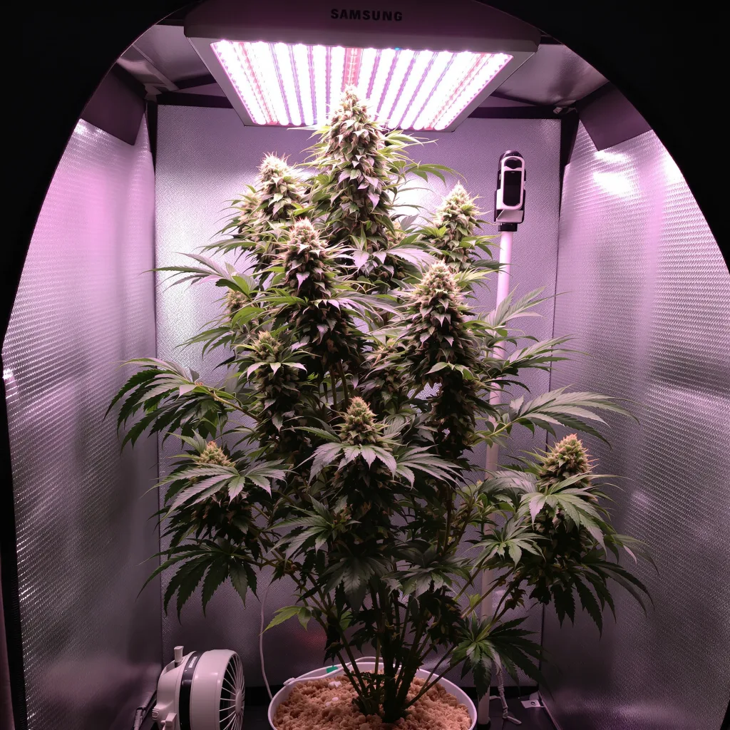 Lamb's Bread 10% indica / 90% sativa flower with visible trichomes