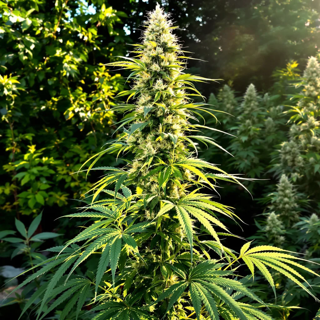 Lambo 7% indica / 93% sativa flower with visible trichomes
