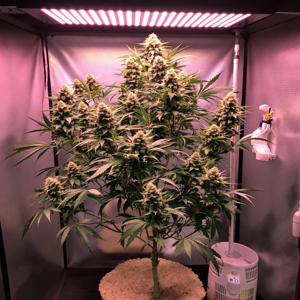 Lamborghini 48% indica / 52% sativa flower with visible trichomes