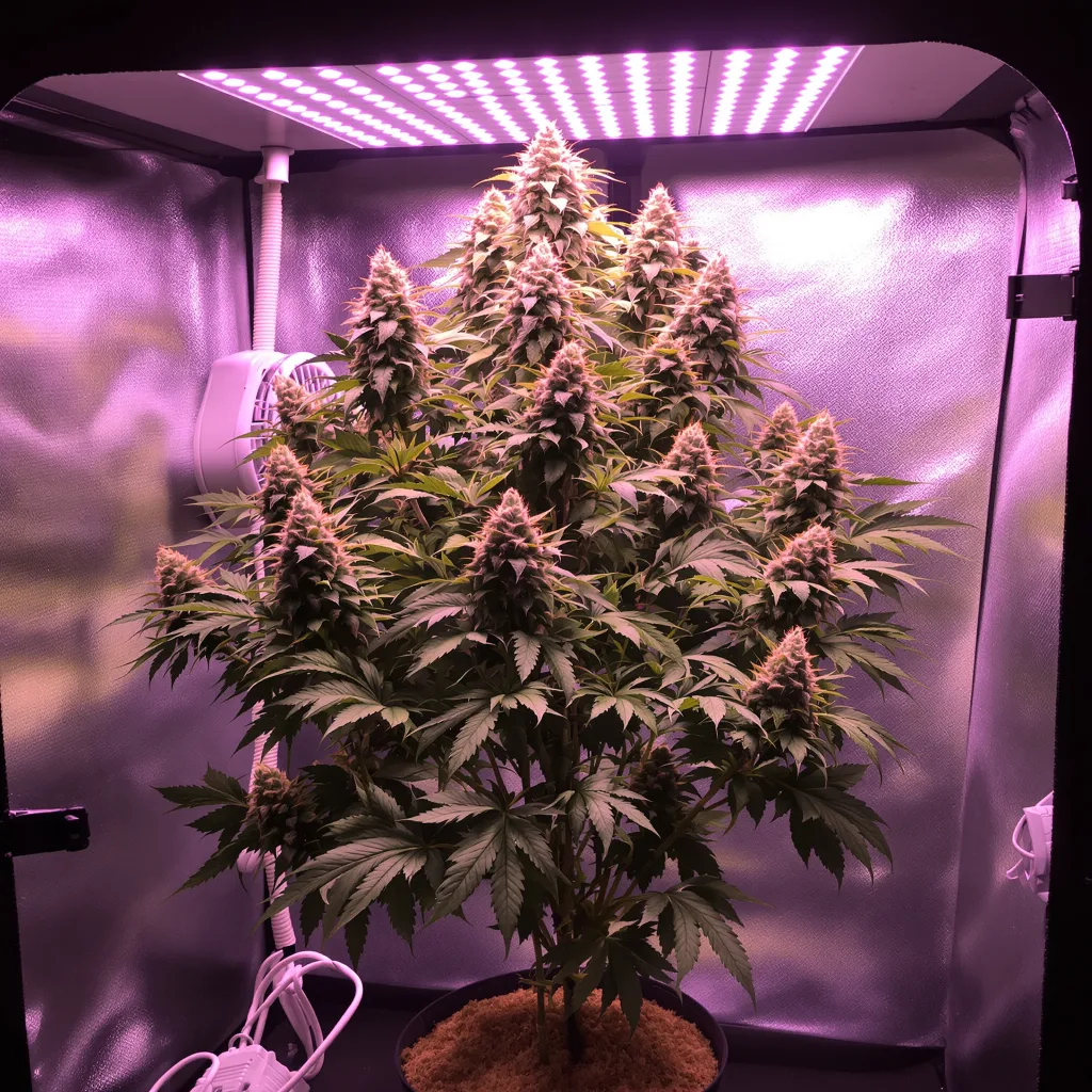 Larry OG 56% indica / 44% sativa flower with visible trichomes